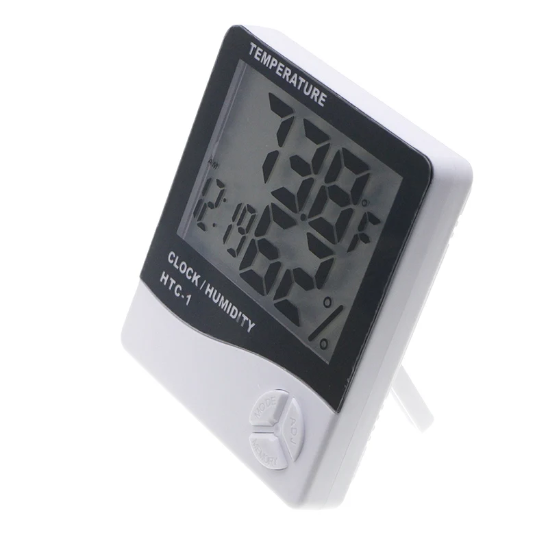 lcd electronic digital temperature humidity meter indoor outdoor thermometer hygrometer weather station clock htc 1 htc 2 free global shipping