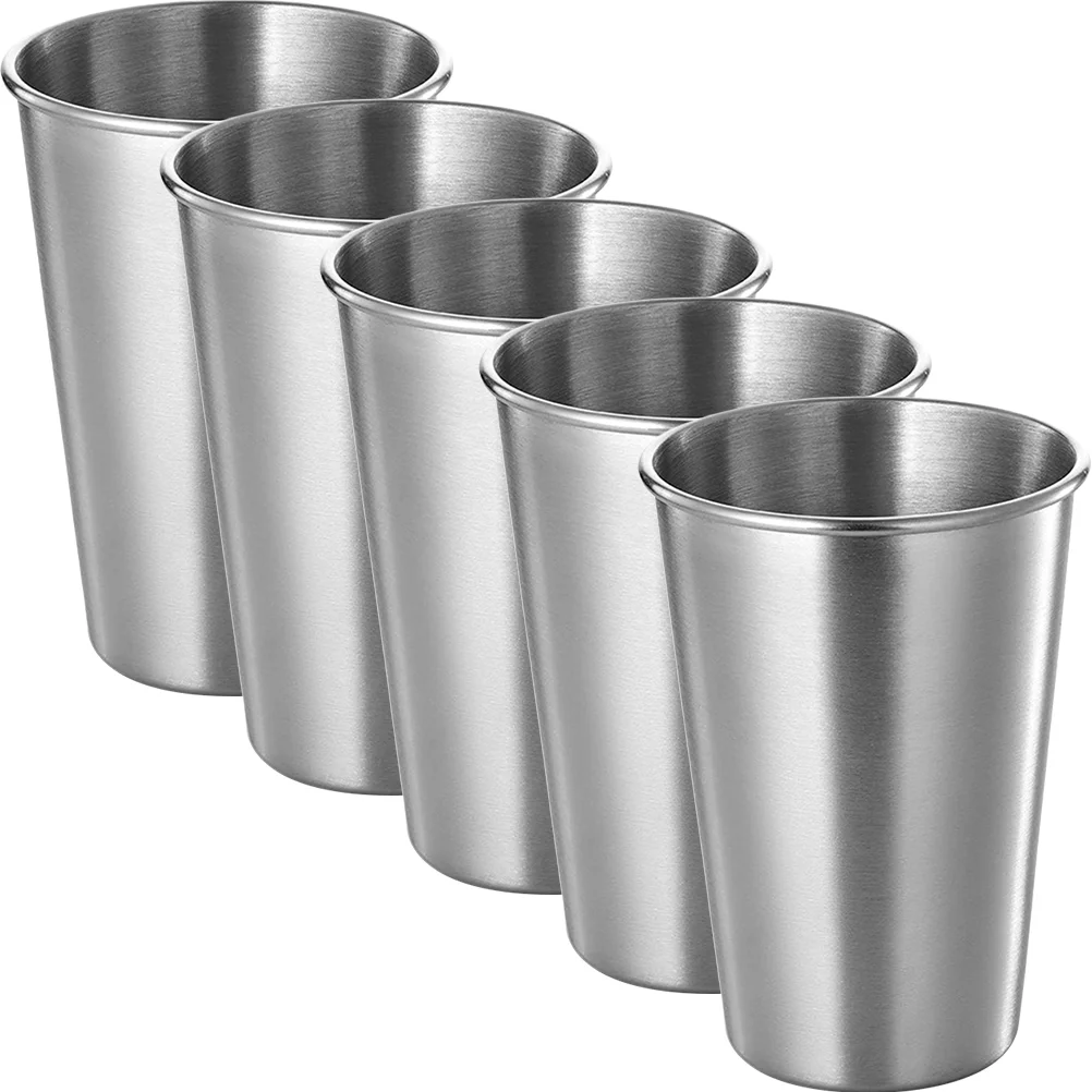 

Cups Metal Steel Stainless Stackable Pint Drinking Water Tumblers Cup Shot Glasses Camping Kids Mugs Cold Tumbler Reusable