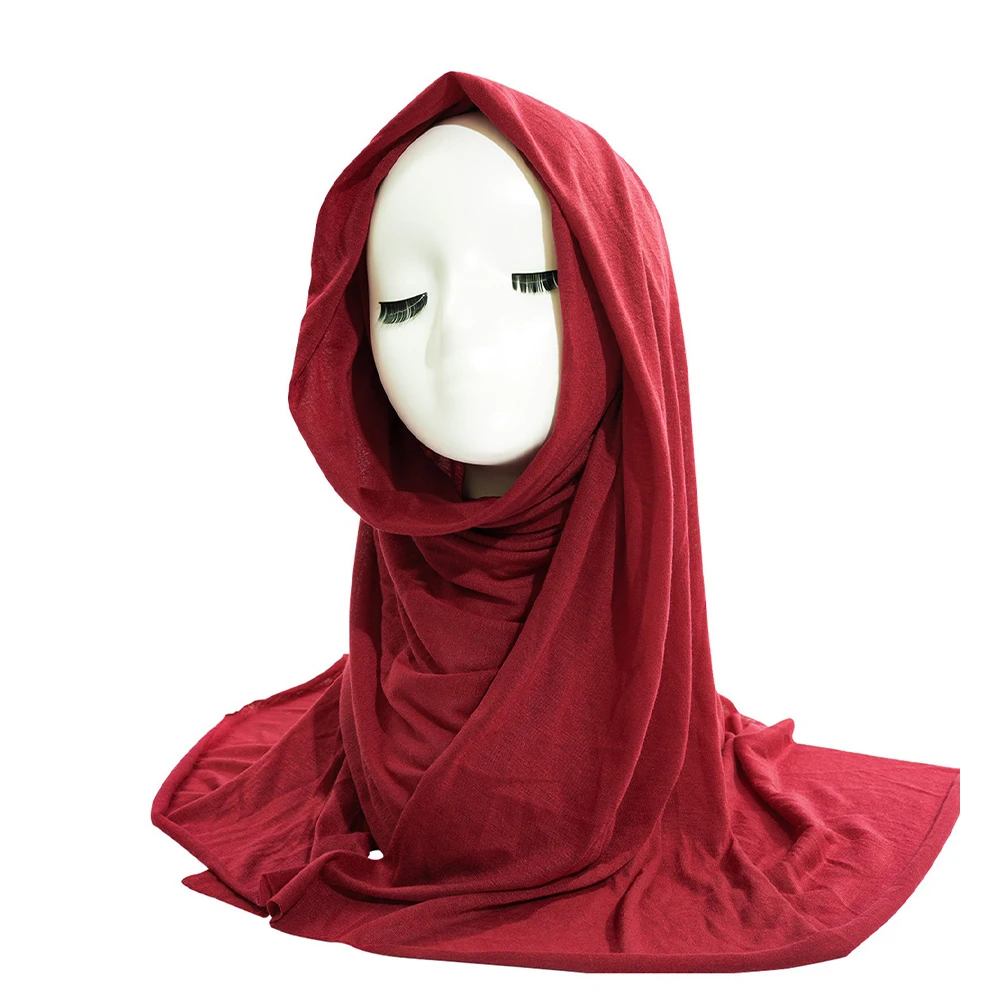 Элегантная Однотонная Мусульманская Тонкая Дышащая Мягкая Уютная Шаль Для