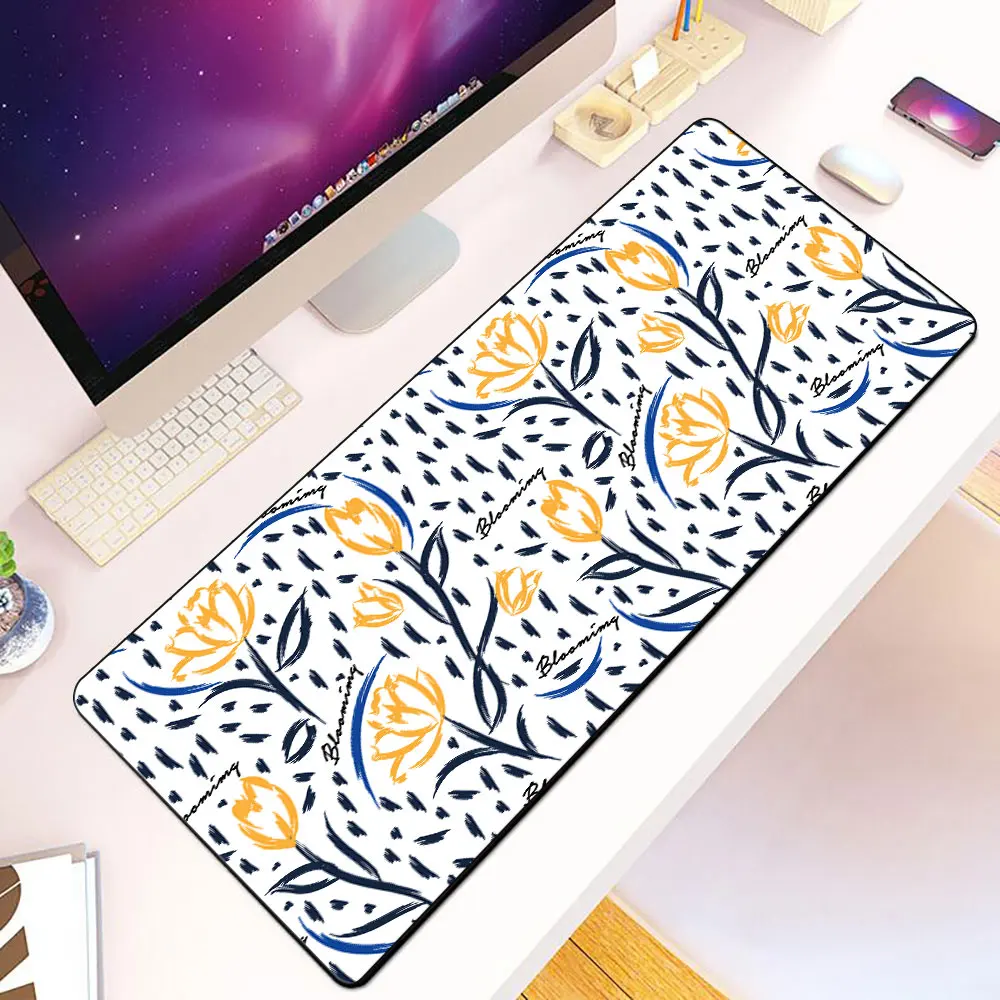 Warm Blossom Flower Mousepad HD Printing Computer Gamers Locking Edge Non-slip Mouse Pad XXL90x40cm Keyboard PC Desk Pad