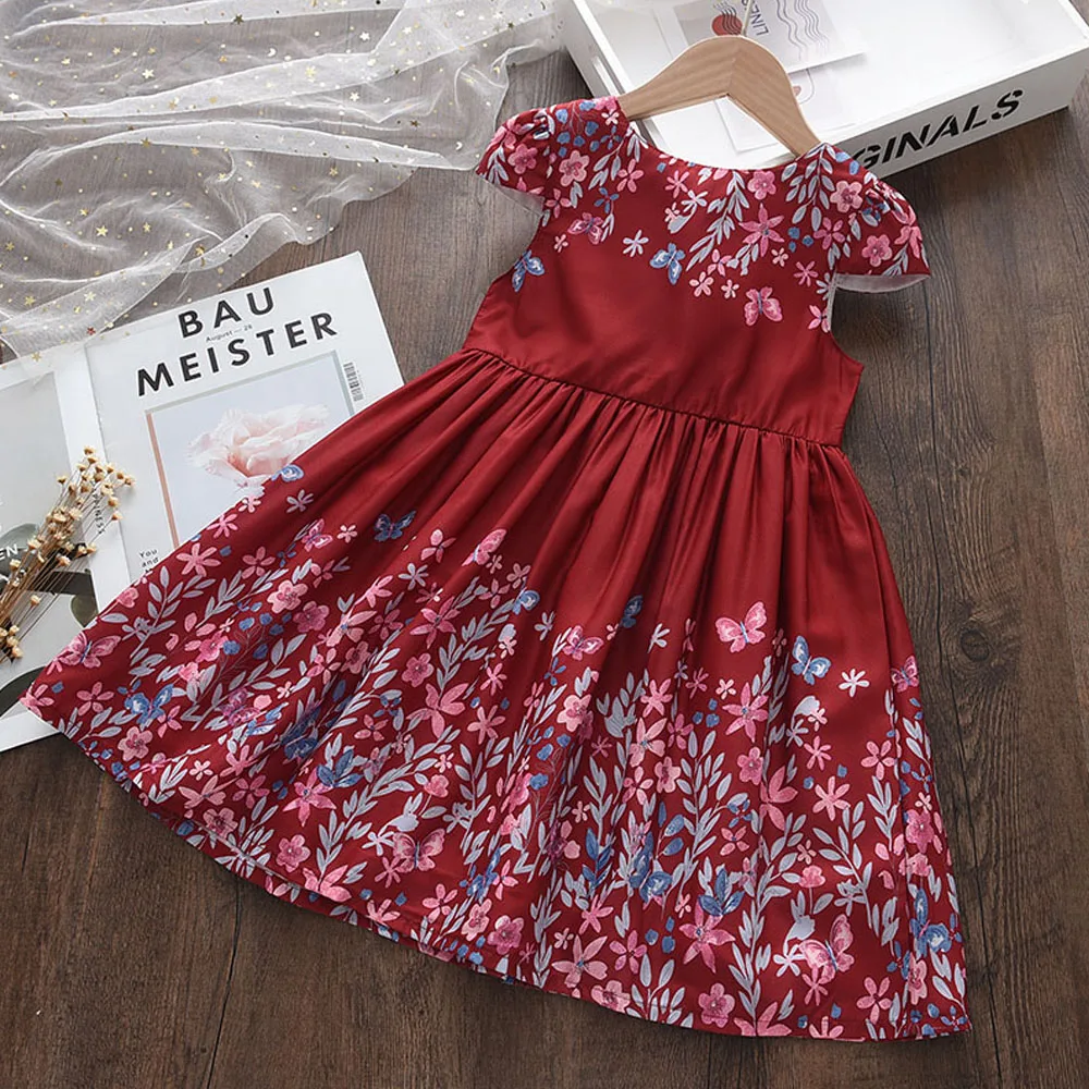 Bear Leader Girls Flowers Dresses New Summer Kids Baby Flowers Costumes Children Fashion Sleeveless Vestidos Casual Outfit 3-8Y