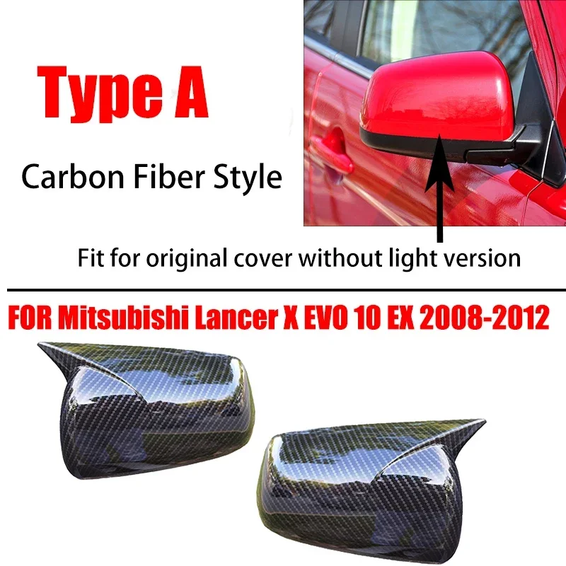 

Для Mitsubishi Lancer X 10 EX EVO 2008-2016 ABS внешняя крышка бокового зеркала заднего вида крышка оболочка отделка пара