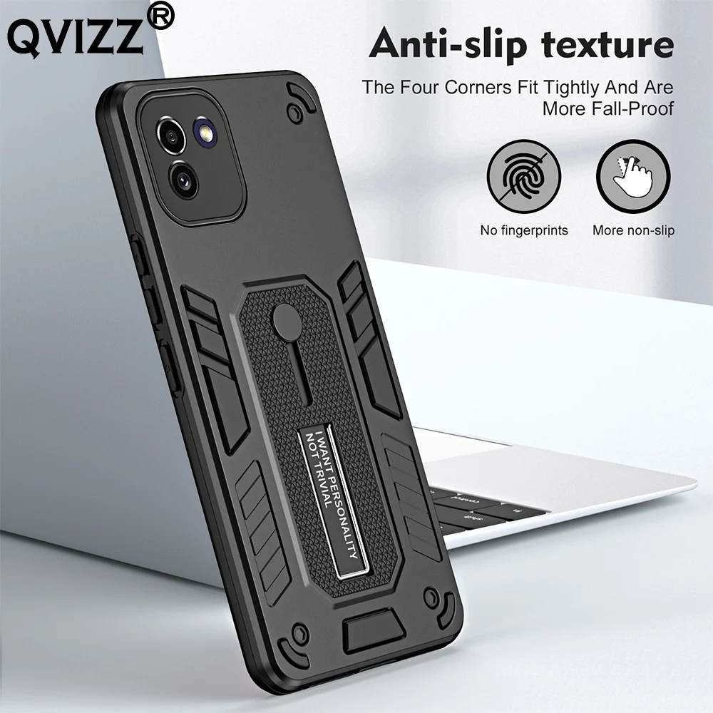 

Luxury Invisible Bracket Case for Samsung Galaxy A03 Finger Ring Buckle Holder Armor Shockproof Phone Cover SamsungA03 GalaxyA03