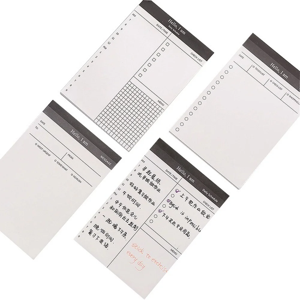 

50sheets Simple Creative Daily Schedule Memo pad To Do List Time Sticky note planner stickers Office School Supplies Stationery