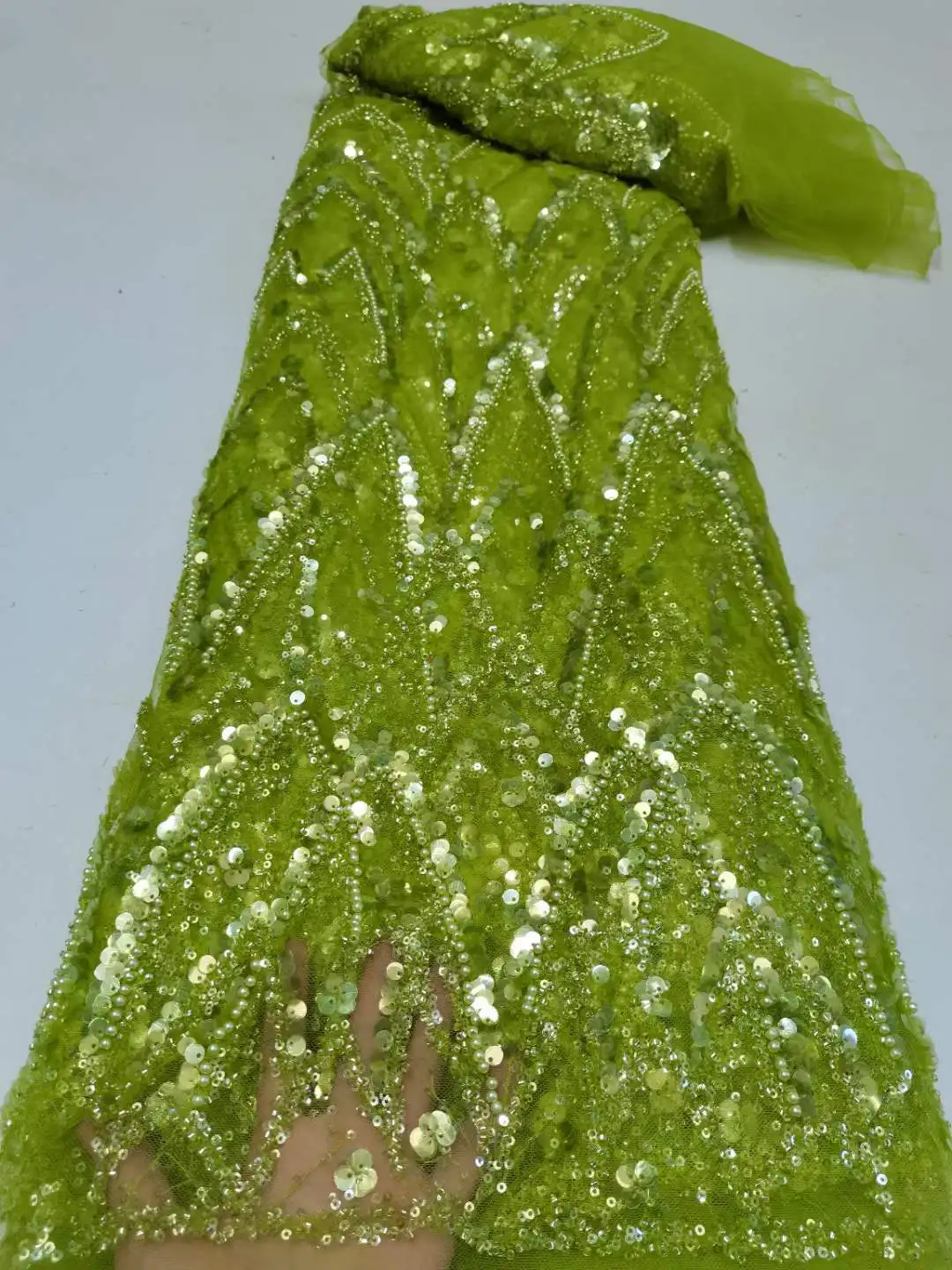 

Nigerian Lace Fabric With Sequins Beads For Wedding 2022 High Quality Embroidery Tulle Lace French Net Lace African Lace Fabric