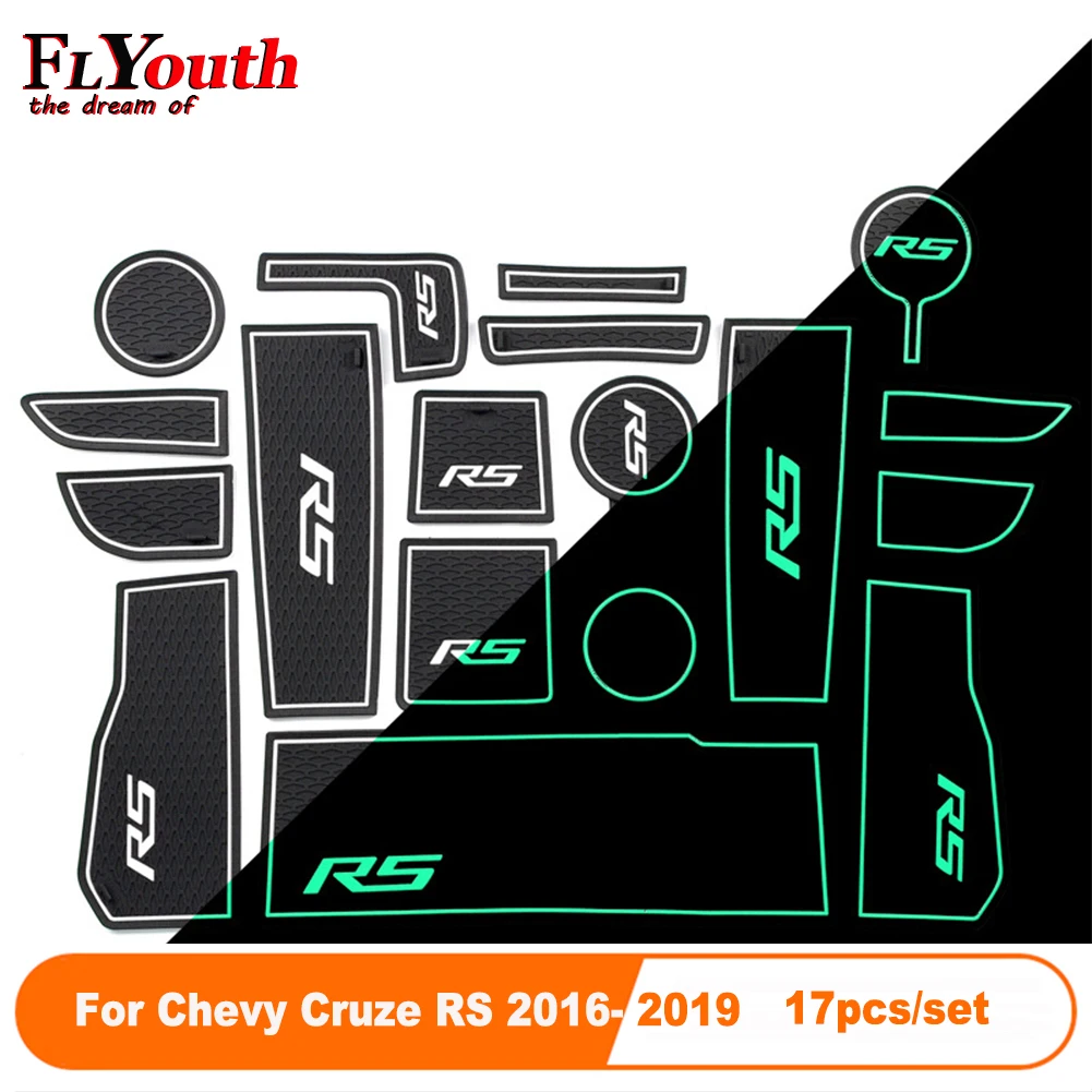 

17Pcs/Set Car Door Groove Mat For Chevy Cruze RS 2016-2019 Auto Anti-Slip Cup Mat Non Slip Door Gate Pad Car Accessories