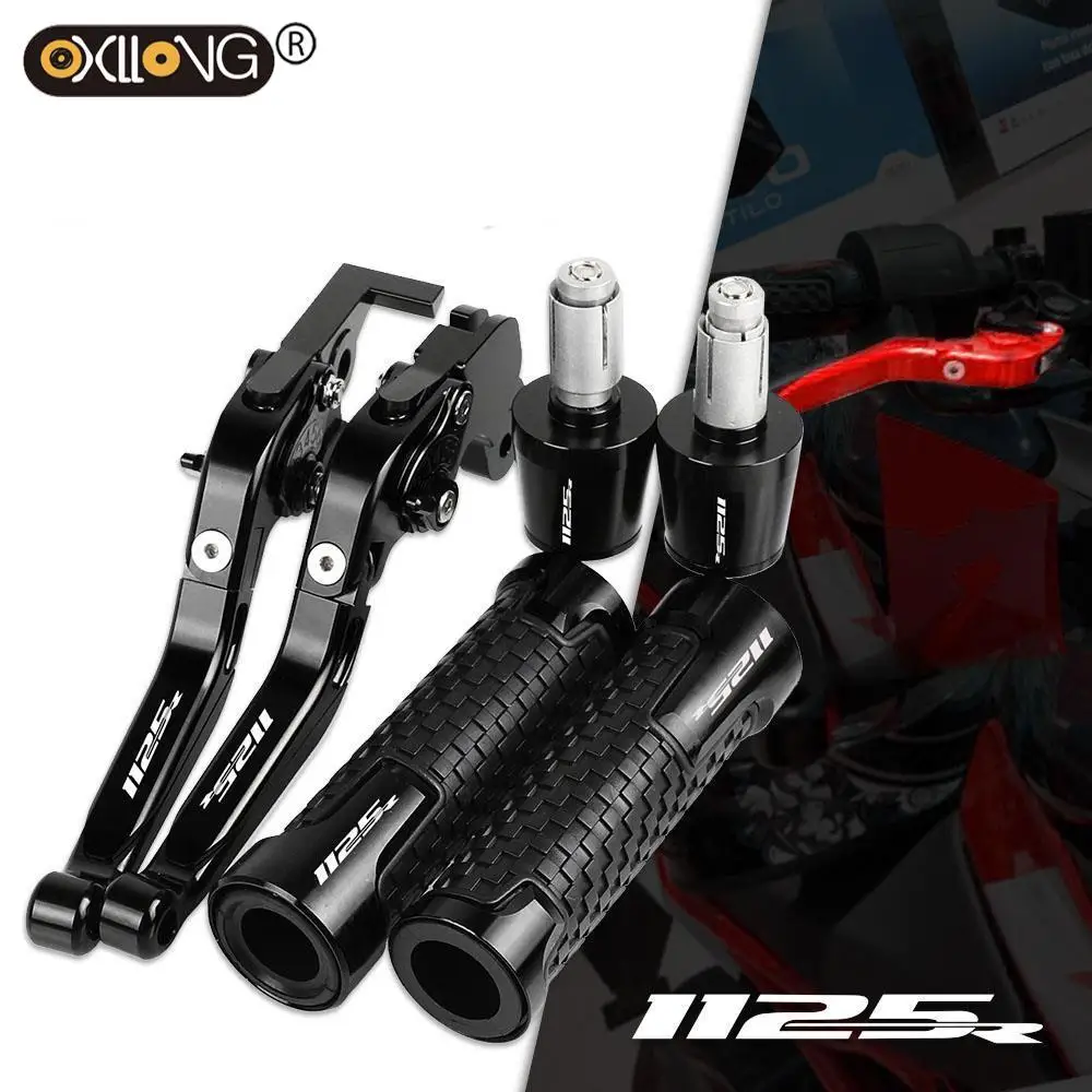 

1125R LOGO 1125 R Motorcycle Aluminum Adjustable Brake Clutch Levers Handlebar Hand Grips ends For BUELL 1125R 2008-2009