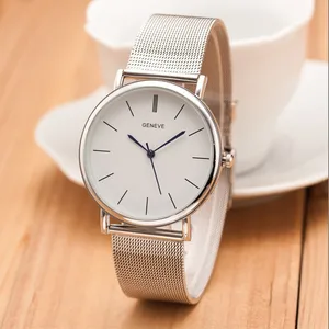Dropship 2021 Famous Brand Gold Silver Casual Quartz Watch Women Mesh Stainless Steel Dress Women Wa in USA (United States)