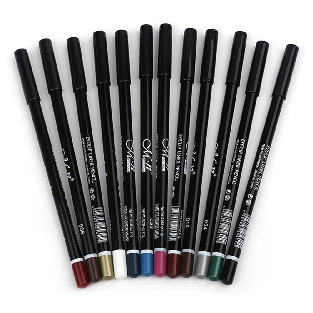 

12Pcs Makeup Pencils Waterproof Eyeliner Cosmetic Makeup Eye Lip Liner Long Lasting Eyebrow Pencil Random Mixed Color