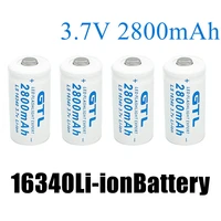 3 7v 2800mah lithium li ion 16340 battery cr123a rechargeable batteries 3 7v cr123 for laser pen led flashlight cell