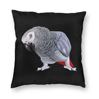 african gray parrot bird cushion cover 40x40 home decor 3d print psittacine sofa pillow case two sides