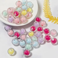 cute acrylic round flower bead candy heart loose spacer beads for children gift handmade bracelets jewelry diy accessories