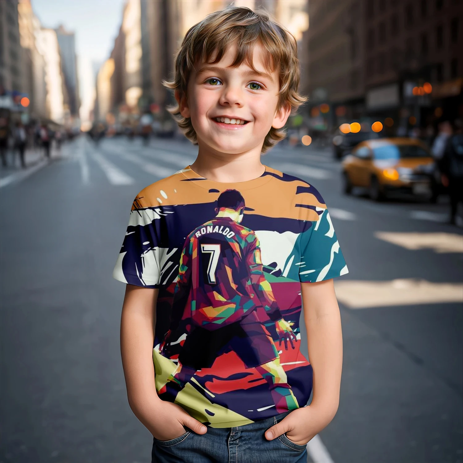 Детская Футболка С Короткими Рукавами Милый Мультяшный 3d Футбольный Дизайн