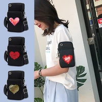 2022 mobile phone bag ladies outdoor travel mini sports bags love pattern wallet xiaomi 10iphone 8 plus universal pouch case