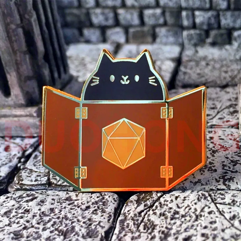 

Meowster DND Dungeon Master Enamel Brooch Pin Brooches Lapel Pins Badge Denim Jacket Jewelry Accessories