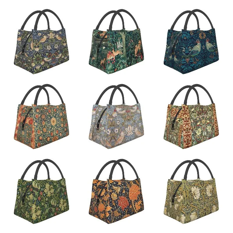 

William Morris Strawberry Thief Lunch Boxes Women Cooler Thermal Food Insulated Lunch Bag Hospital Office Pinic Container