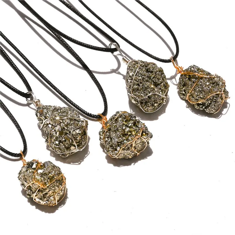 

Natural Irregular Raw Ore Pyrite natural stone golden Pendant Necklace Energy Stone Healing Meditation Yoga lapis lazuli Amulet