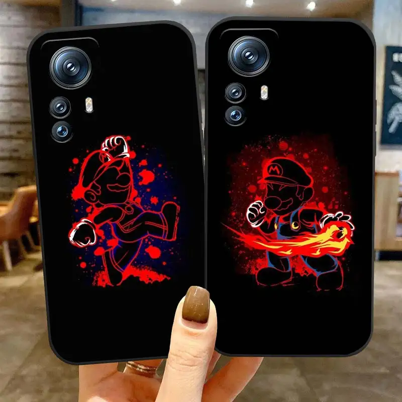 

Cute Cartoon Anime Mario Cool Phone Case For Xiaomi Mi 13 12T 12S 12X 12 11 11T 11i 10T 10 9 8 Pro Lite Ultra 5G Black Cover