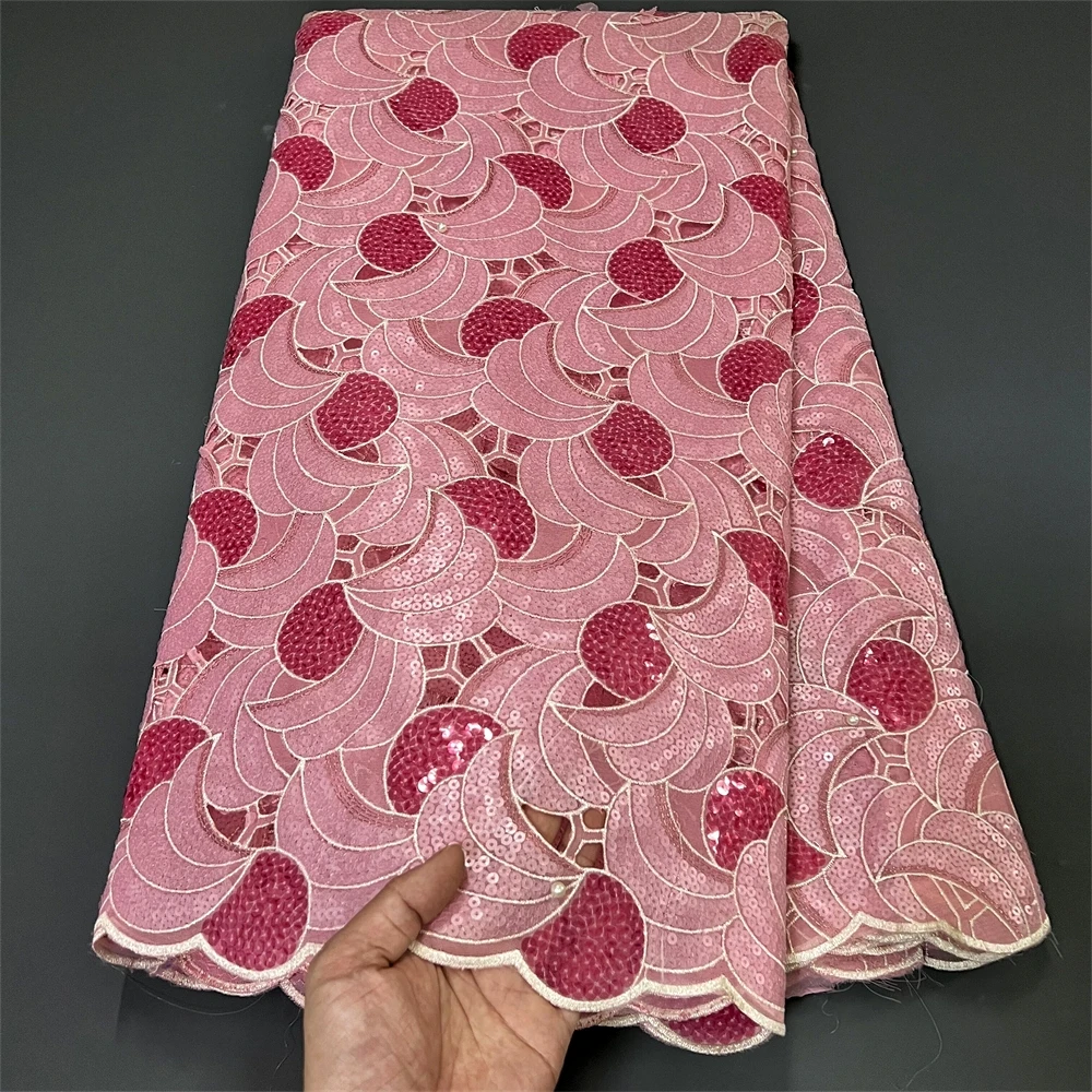 

New sequin yarn brocade jacquard Fabric African Lace 2023 High quality Nigerian Wedding Fabric Women Wedding Tailor Party PS0006