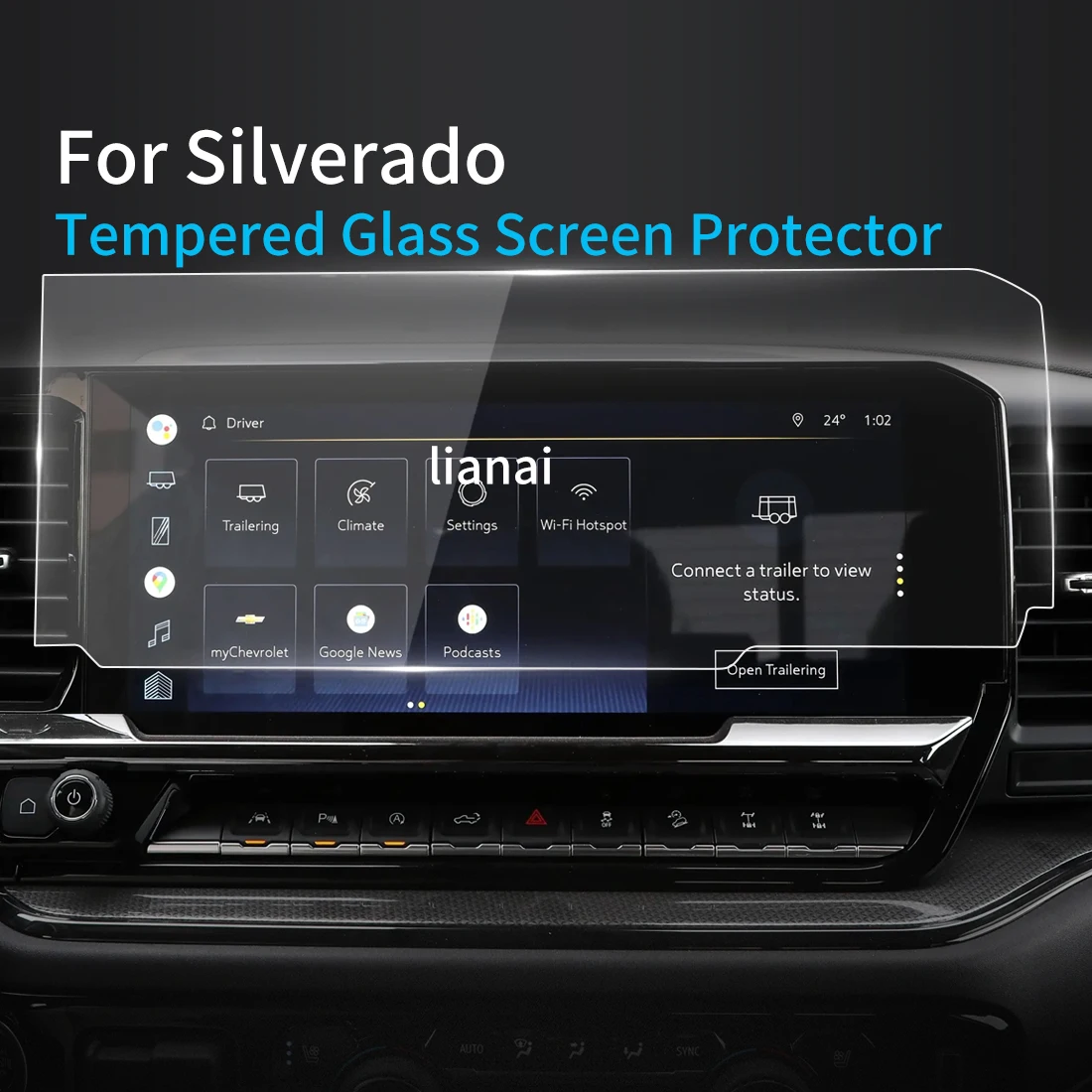 

Screen Protector Tempered Glass Protective Film Carplay Car Stickers Vehicle Interior Accessories For Chevrolet Silverado 2024