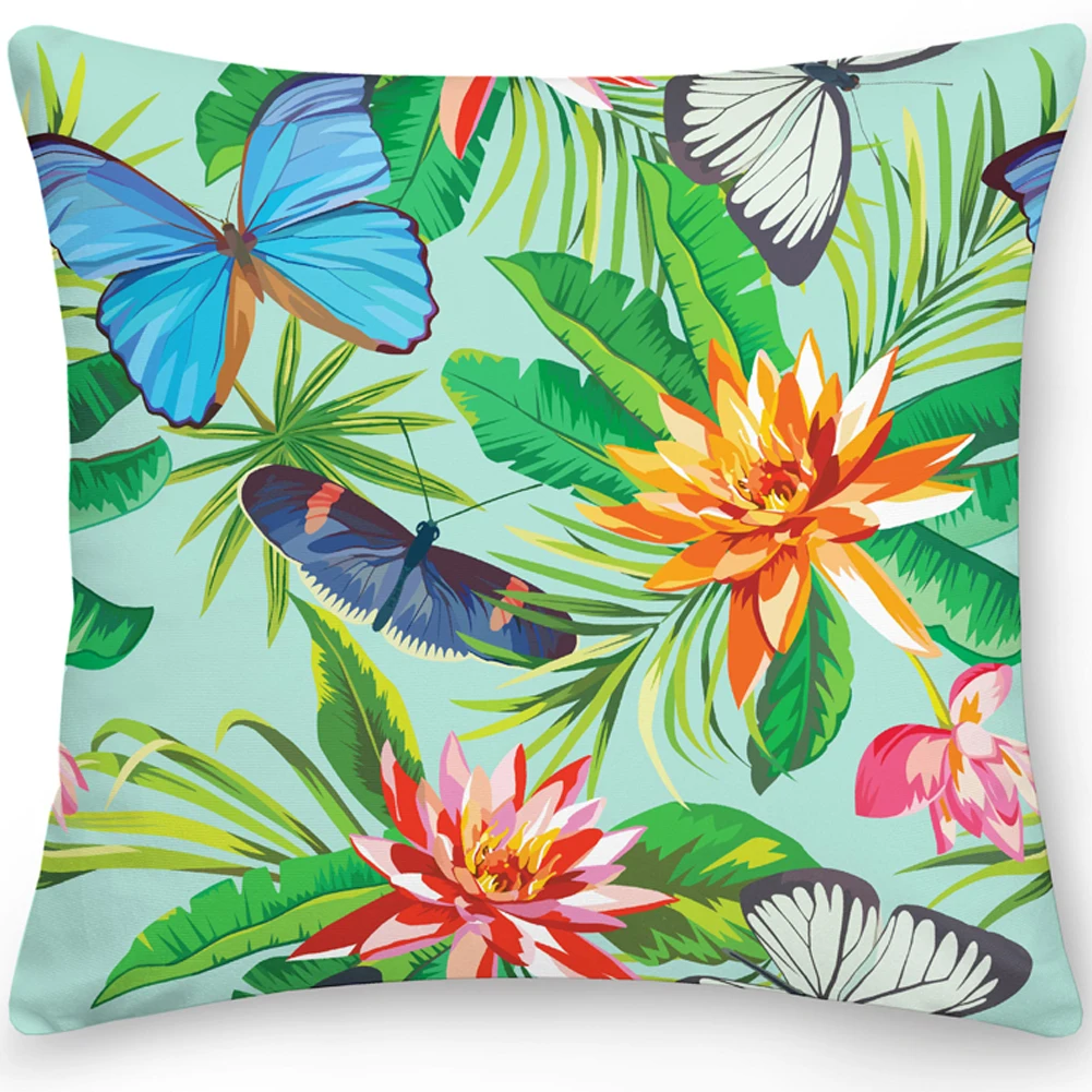 

45*45cm Pillow Case Polyester Square Cushion Cover Throw Pillow Office Sofa Pillow Butterfly Throw Pillows Housses De Coussin
