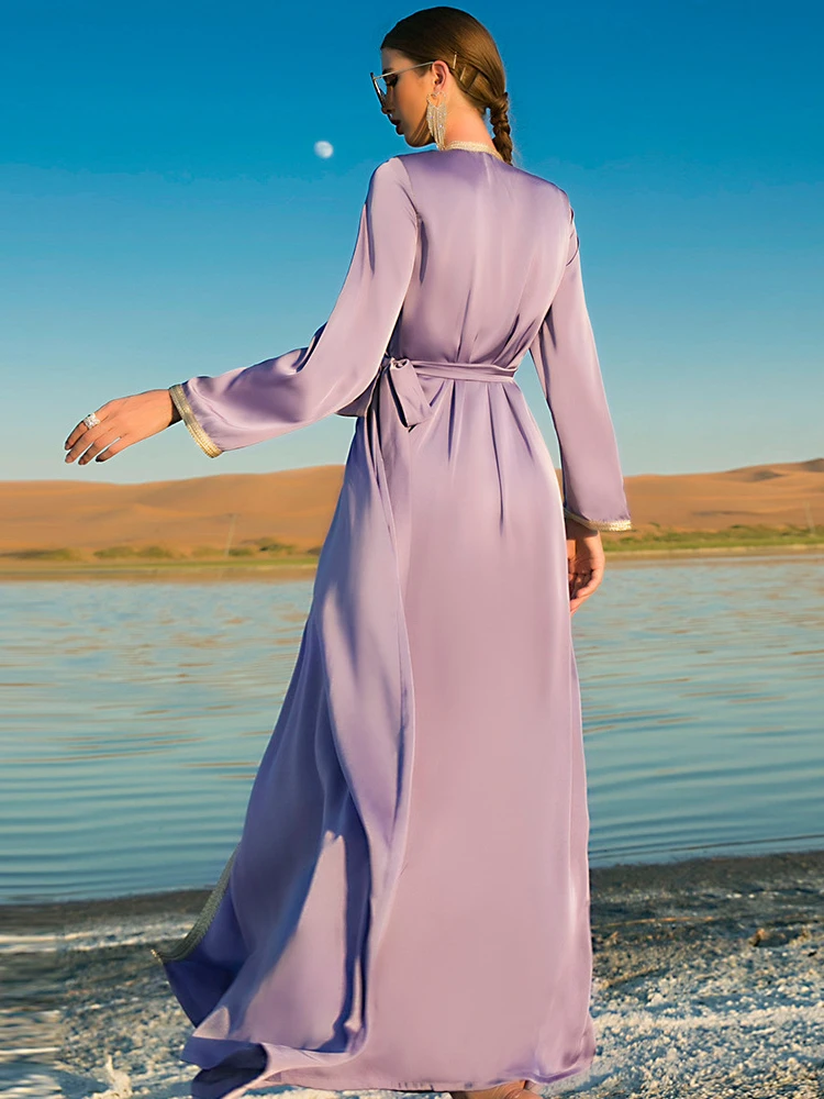 Autumn Women Muslim Abaya Dress Palace India Abayas Diamond Dubai Turkey Islam Morocco Kaftan Robe Longue Vestidos Largos 2022