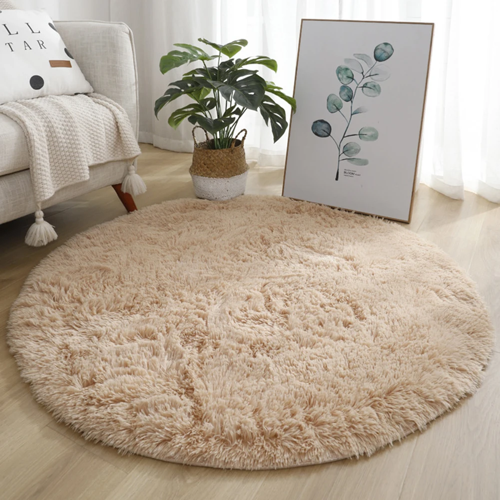 

Plush Rugs Carpets Shaggy Mat Washable Living Room Bedroom Round Velvet Carpet Home Decoration Salon Thick Pile Rug Pet Rest