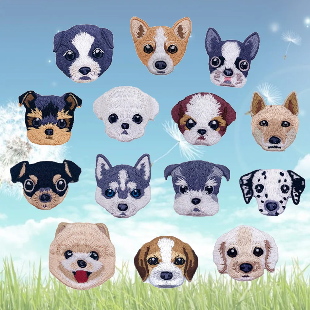 

Patches Iron Embroidered Embroidery Patch Dog Diy Animal Appliques Letters Jeans Custom Sew Kids Decorative Badge Applique