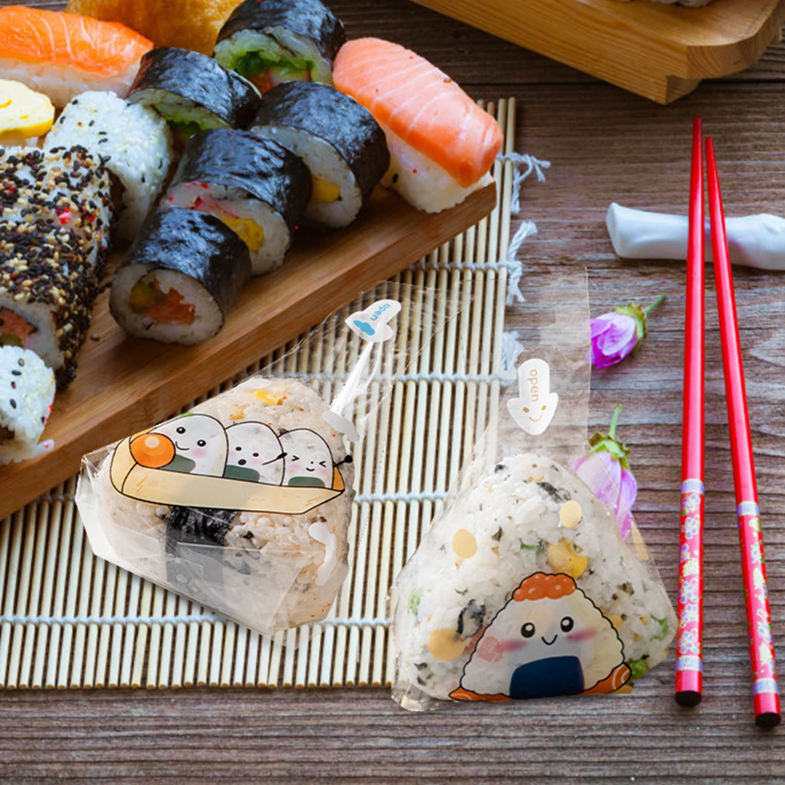 50 шт. треугольная рисовая шариковая упаковка онигири японская упаковочные