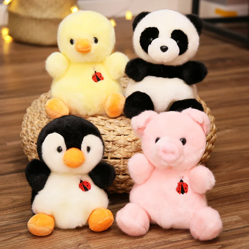 

Soft Peluches Animals Toys Rabbit Pig Panda Husky Dog Fox Penguin Chick Stuffed Cartoon Baby Appease Toys Doll for Children Gift