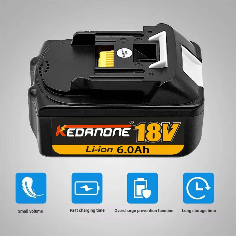 

100% Original Makita 18V 6.0Ah Rechargeable Power Tools Battery LXT BL1860B BL1860 BL1850 BL 1830 With LED Li-ion Replacement