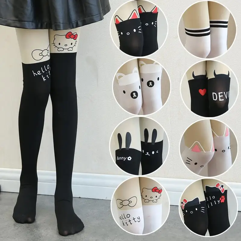 

Hello Kitty Sanrio плюши милые Мультяшные милые тонкие детские леггинсы средней длины танцевальные носки Аниме Игрушки для девочек подарок на день ...
