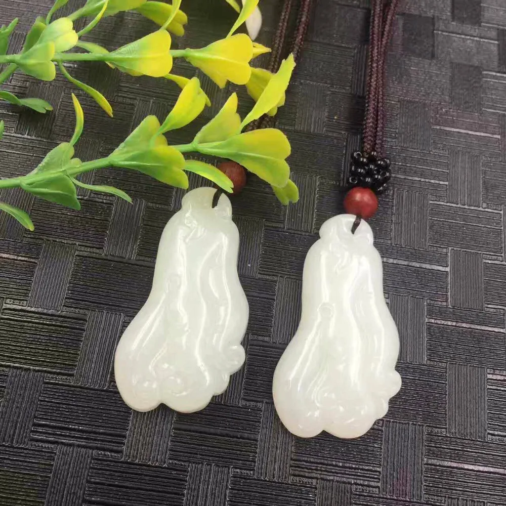 Изысканный HetianJade Jixiang подвеска в виде бергамота DIY Ювелирные изделия 21*39 мм P0074