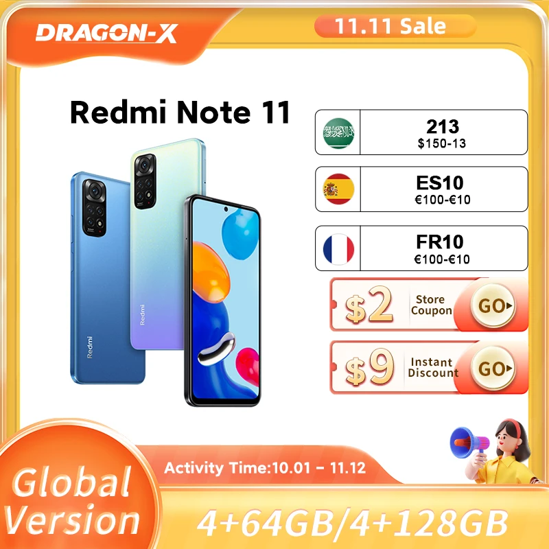 

Global Version Xiaomi Redmi Note 11 Smartphone Snapdragon 680 Octa Core 33W Pro Fast Charging 50MP Quad Camera