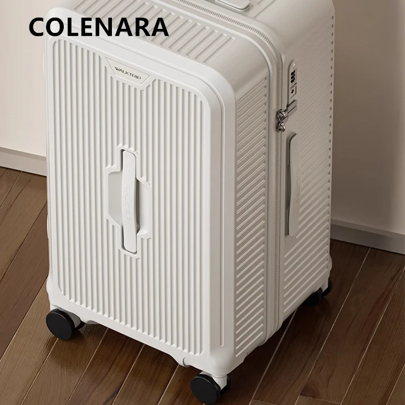 Фото Чемодан COLENARA для путешествий, большой вместимости, на колесиках, 20 дюймов, ручная кладь, 24/28 дюймов, ABS+PC, с кодовым замком, мужской, на колесиках №4
