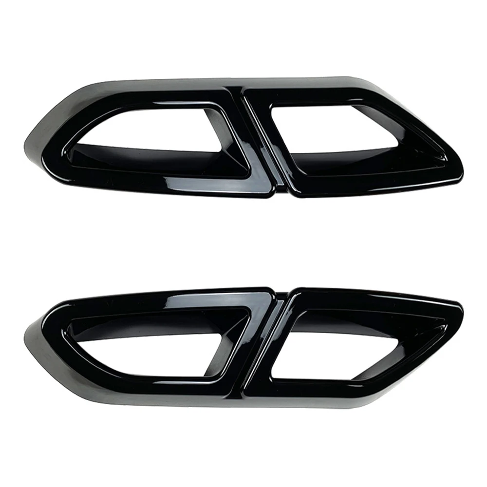 

Car Tail Throat Decor Frame Car Exhaust Pipe Trim Cover Stickers for Passat B8 2016-2019 Bright Black