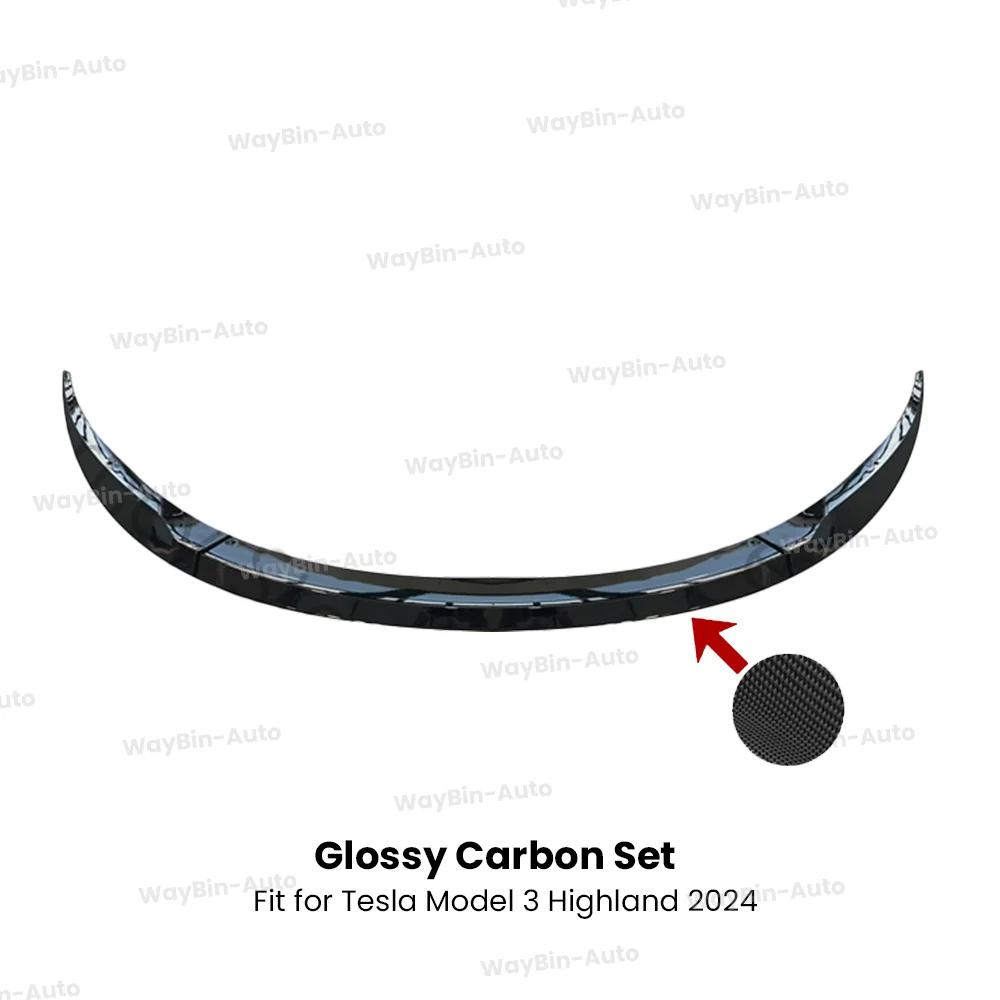 

Для Tesla Model 3 Highland 2017-2025 гг., бампер, передняя защита, накладка, спойлер, ABS, черный карбоновый комплект кузова, передняя губа, автоаксессуары