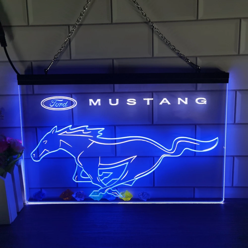 

Кружки Ford Mustang, домашний декор, новогодняя настенная свадьба, 2 цветных дисплея светодиодный светодиодная неоновая вывеска для спальни