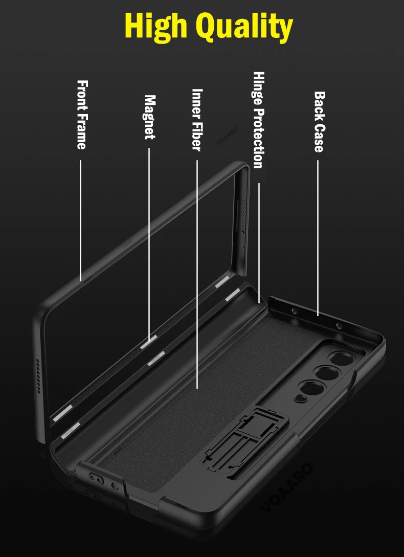 Magnet Hinge Coverage Protection Phone Case for Samsung Galaxy Z Fold 4 5G Armor Case Fold 4 Protect Cover with Bracket holder