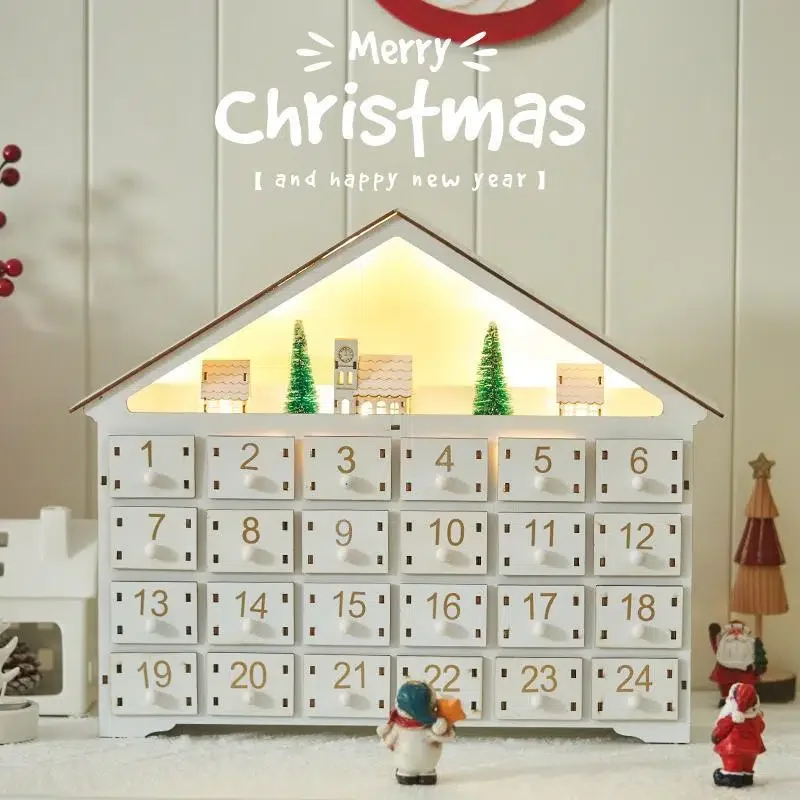 

Деревянный календарь с LED светильник кой, 24 ящика