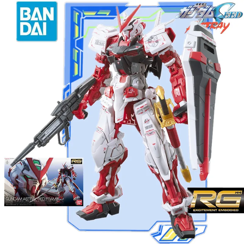 

RG 1/144 Bandai Gundam Model Kit Anime Figure MBF-P02 Gundam Astray Set Genuine Model Action Toy Figure Toys for Children