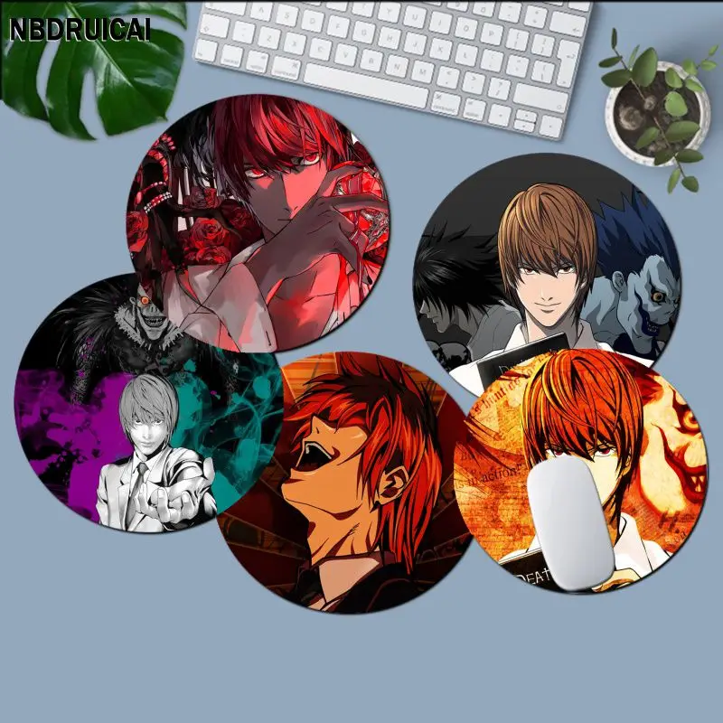 Anime Death Note Non-slip Round Office Student Gaming Thickened Writing Pad Non-slip Cushion Mouse Pad For Teen Girls Bedroom