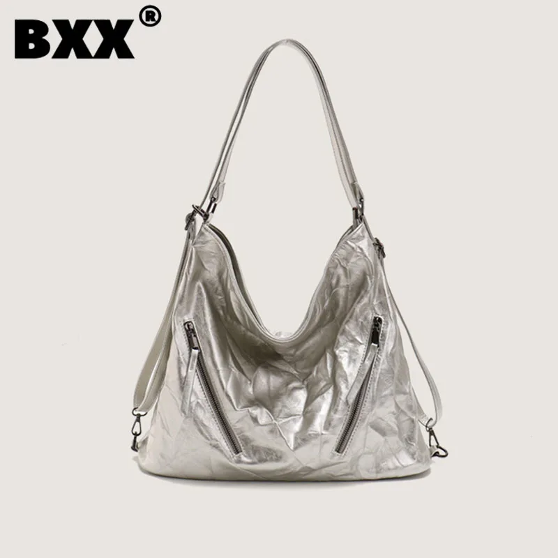 

[BXX] Large Capacity Commuting Fashion Tote Bag For Women Zipper Belt Trim Design Solid Color Shoulder Bags 2023 New Tide 8CY265