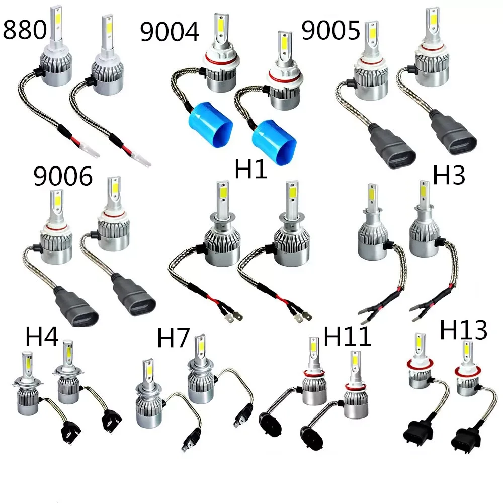 

2 шт. светодиодный лампы для автомобильных фар H7 H4 лампы COB Чип H1 H3 H11 9003 9006 110 Вт 6000K фары автомобильные лампы Противотуманные фары 12 в 24 В