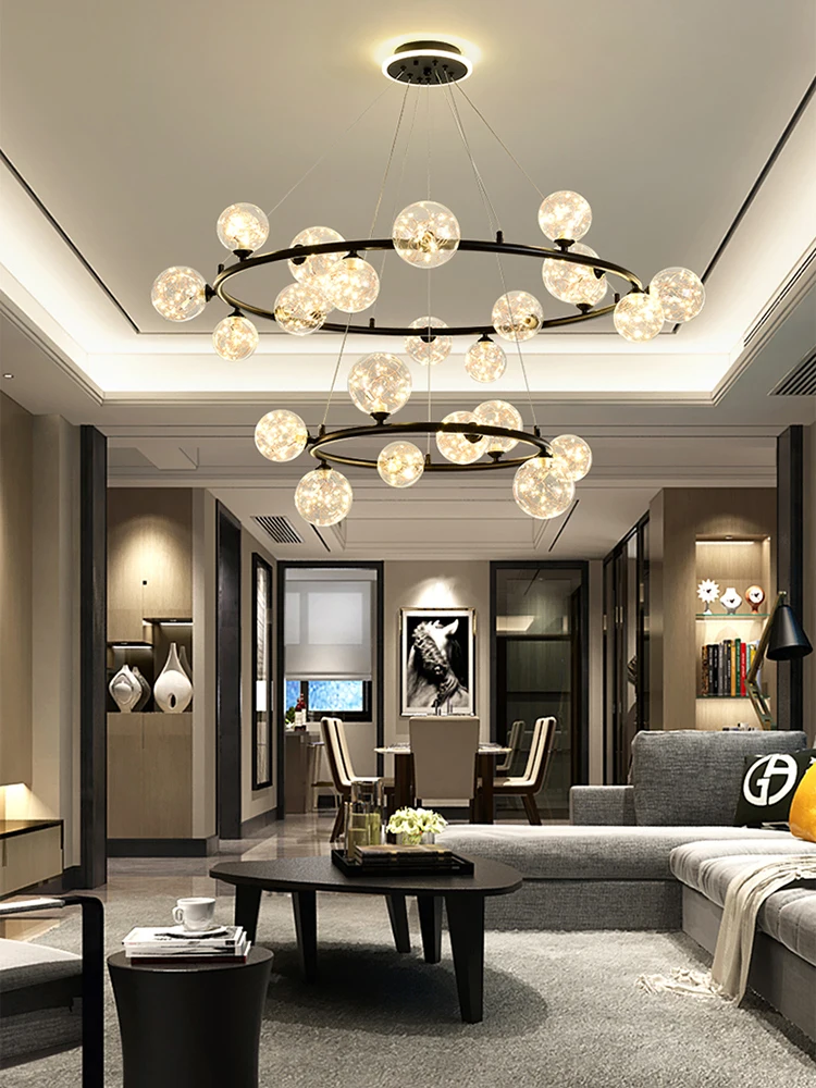 

Modern Led Chandelier Lights Living Dining Room Bedroom Villa Nordic Hanging Lamps For Ceiling Home Decor Lighting Fixtures