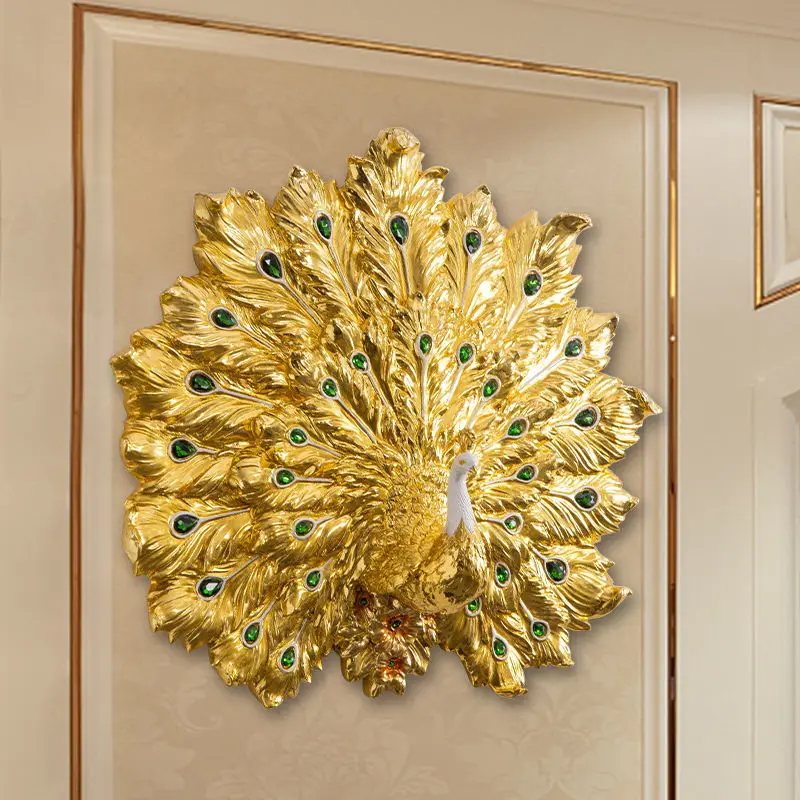 

Wall decoration living room background three-dimensional wall pendant porch wall decoration peacock open screen wall hanging