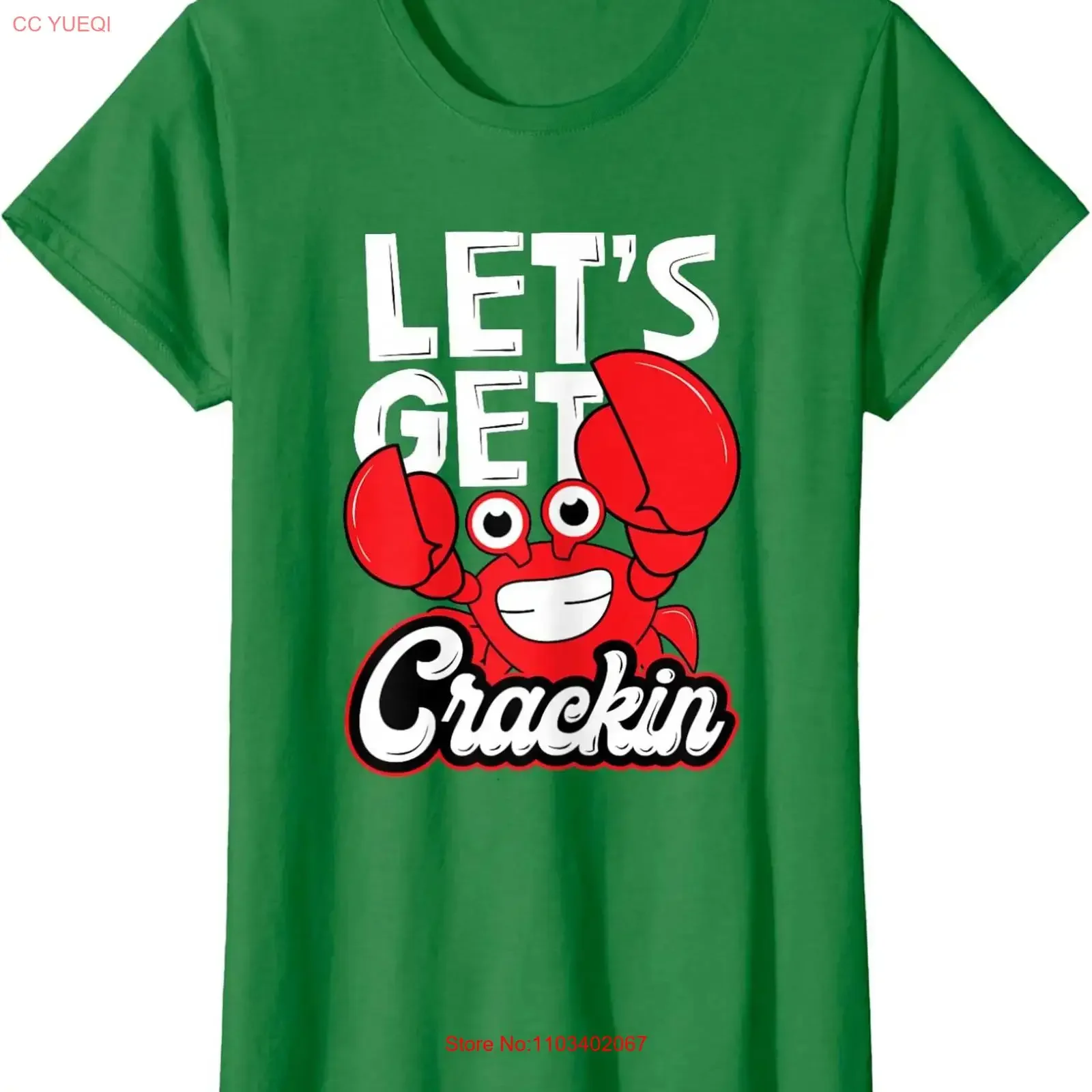 Фото Футболка унисекс с круглым вырезом «Let's Get Crackin» для любителей морепродуктов и крабов, винтажная, модная, универсальная, эластичная, с эффектом потертости №1
