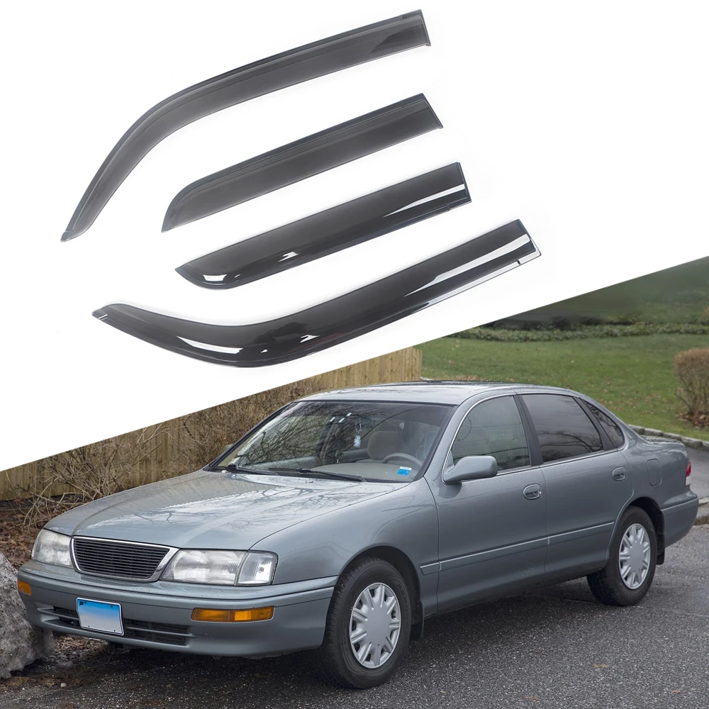 

For Toyota Avalon 1995-2012 Auto Side Window Wind Deflectors Visors Black Rain Guard Door Visor Vent Shades Dark Smoke Ventvisor