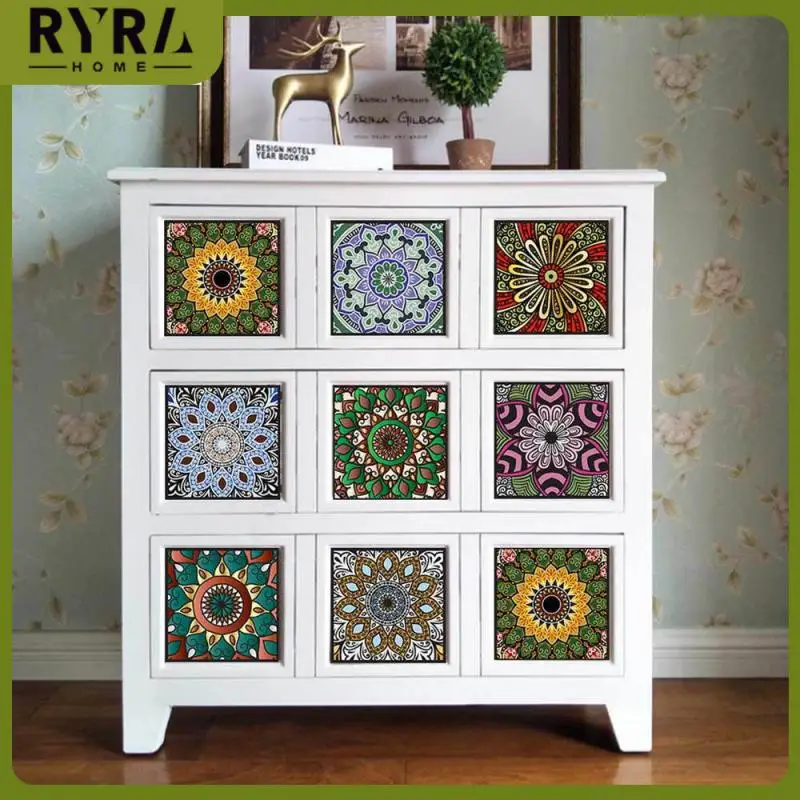 

Self-adhesive Tile Wall Stickers 10pcs/set Art Mural Kitchen Stove Transfer Cover Bathroom Waterproof Home Decor Matte Surface