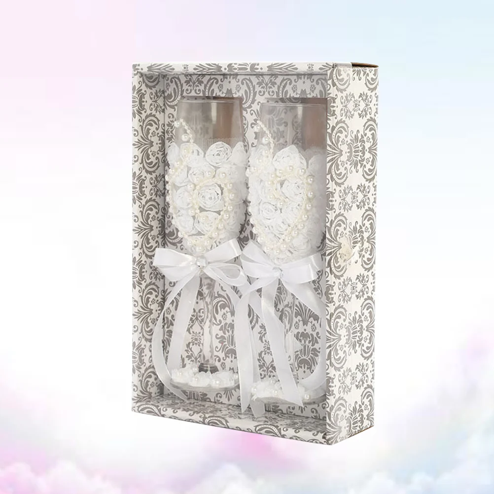 

Wedding Bride Glasses Champagne Groom Flutes Toasting Gifts Flute Goblet Be High Valentines Day End Christmas Red Decorations